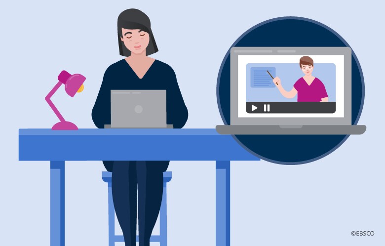 grafika przedstawiająca kobietę siedzącą przed laptopem